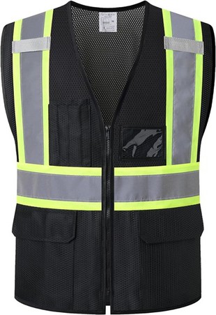 سترة سلامة مهندس شبكة سوداء